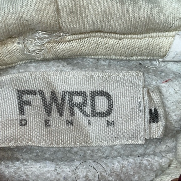 Paint Splatter HOODIE SWEATSHIRT FWRD DENIM purpose Tan Olive Pockets MEDIUM MEN - Picture 8 of 13